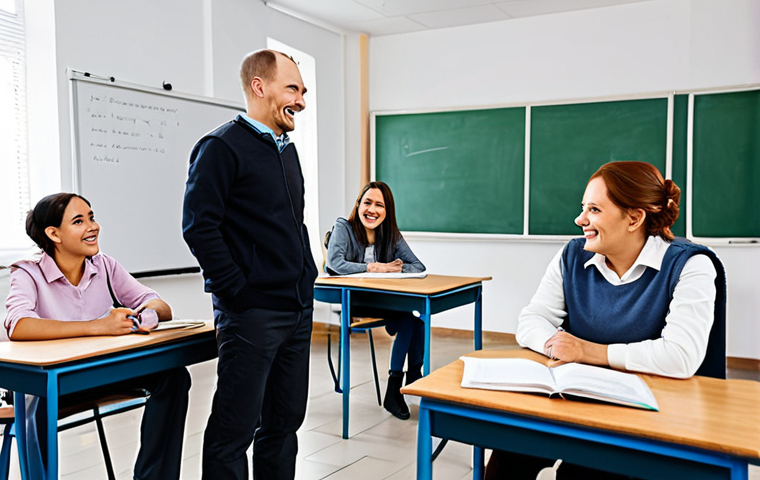 러시아어 회화 초급 - **Subject:** A cheerful young woman in a bright, casual outfit, looking at a Russian language learni...