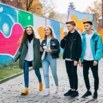 러시아어와 러시아 영화 - **Prompt 1: "The Dynamic Flow of Modern Russian Language"**
    A vibrant, diverse group of young Ru...