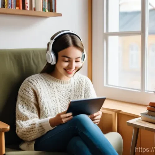 러시아어 독학 방법 - **Prompt 1: Immersive Language Learning at Home**
    "A cozy, brightly lit home study corner. A you...